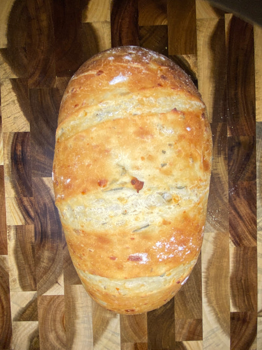 Pimento + Pepper Jack Sourdough Bread