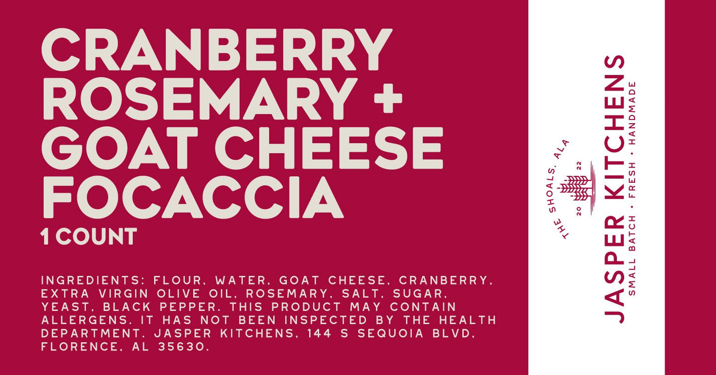 Cranberry Rosemary + Goat Cheese Focaccia