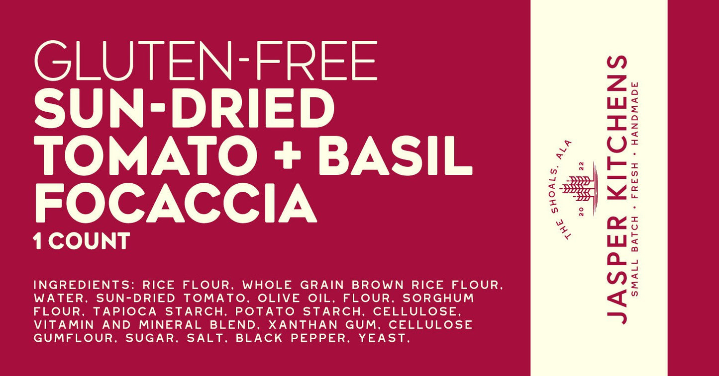 Gluten-Free Sun-Dried Tomato + Basil Focaccia
