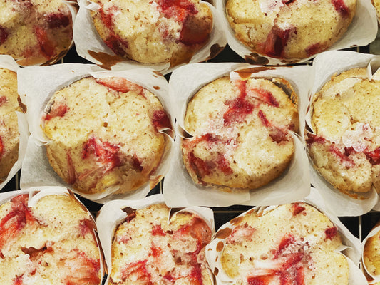 Springtime Strawberry + Lemon Muffins